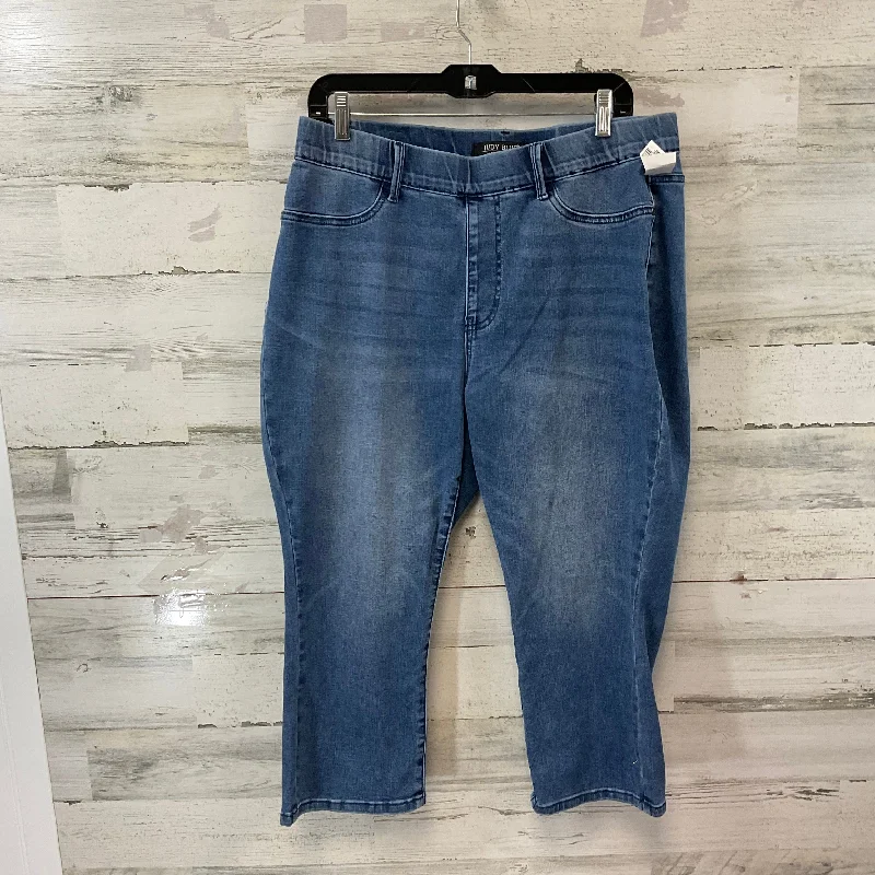 Jeans Cropped By Judy Blue In Blue Denim, Size: 14